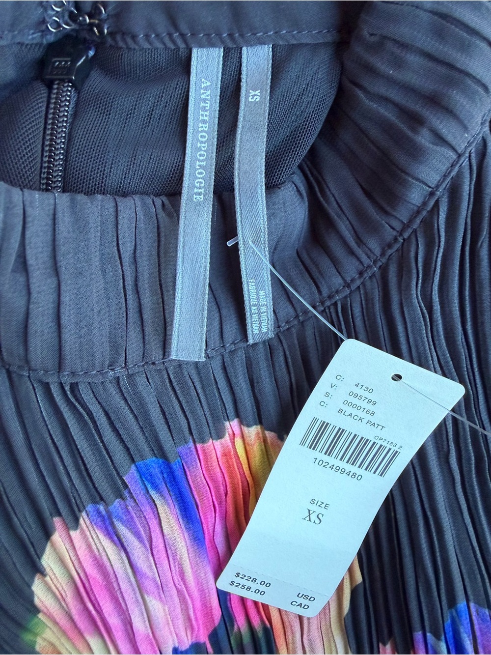 By Anthropologie Sleeveless Mock-Neck Plissé Midi Dress XS Wedding guest NWT - Picture 11 of 12